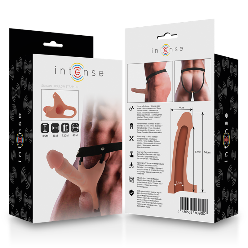 Harnais creux avec gode en silicone 16 cm — INTENSE FOR HIM