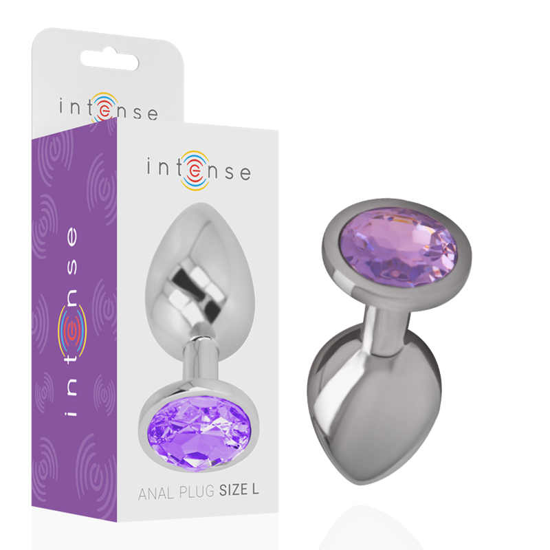 Plug anal en aluminium avec cristal violet taille S — INTENSE ANAL TOYS