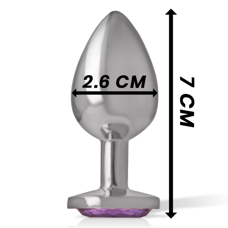 Plug anal en aluminium avec cristal violet taille S — INTENSE ANAL TOYS