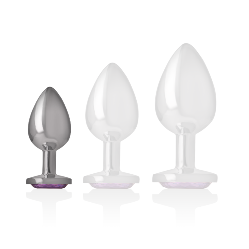 Plug anal en aluminium avec cristal violet taille S — INTENSE ANAL TOYS