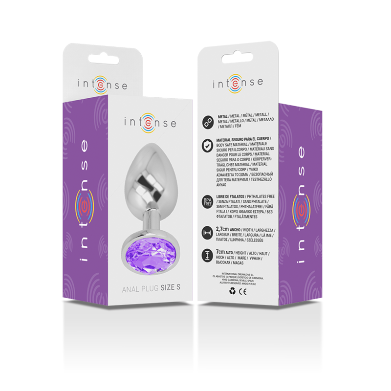 Plug anal en aluminium avec cristal violet taille S — INTENSE ANAL TOYS