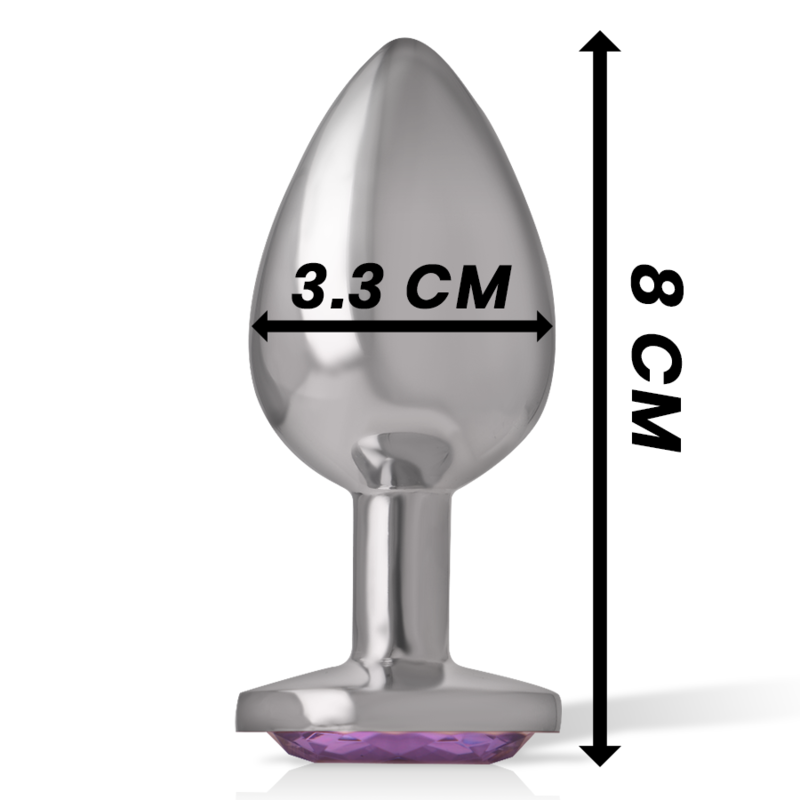 Plug anal métal avec cristal violet taille M — Intense Anal Toys