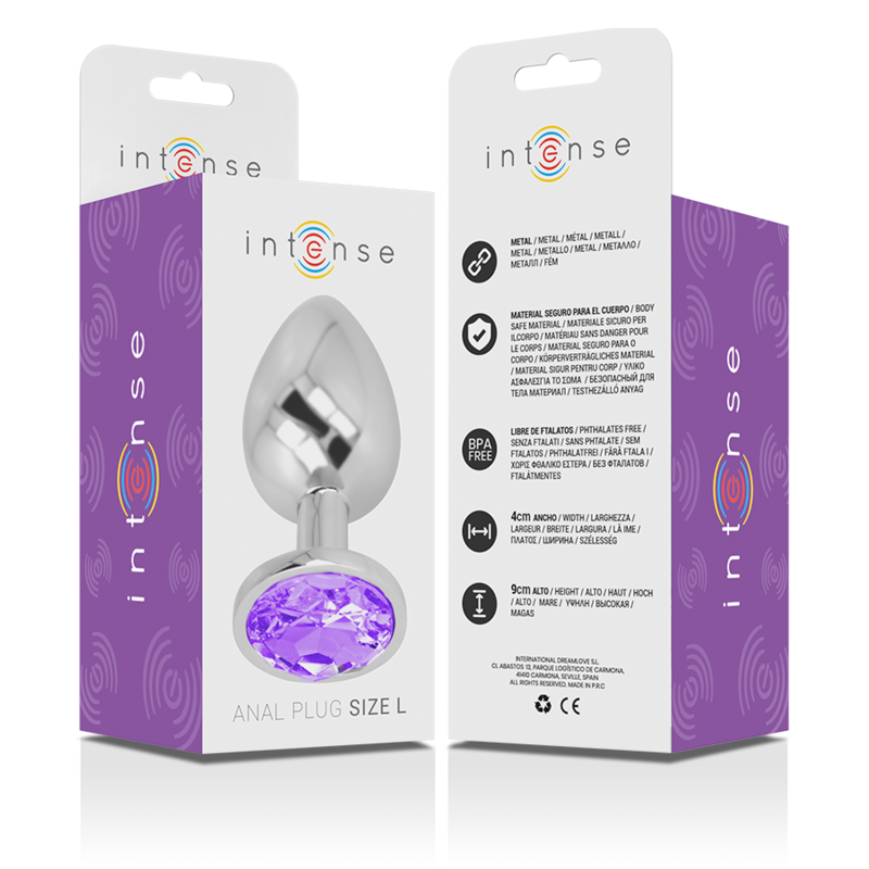 Plug anal en métal avec cristal violet — INTENSE ANAL TOYS