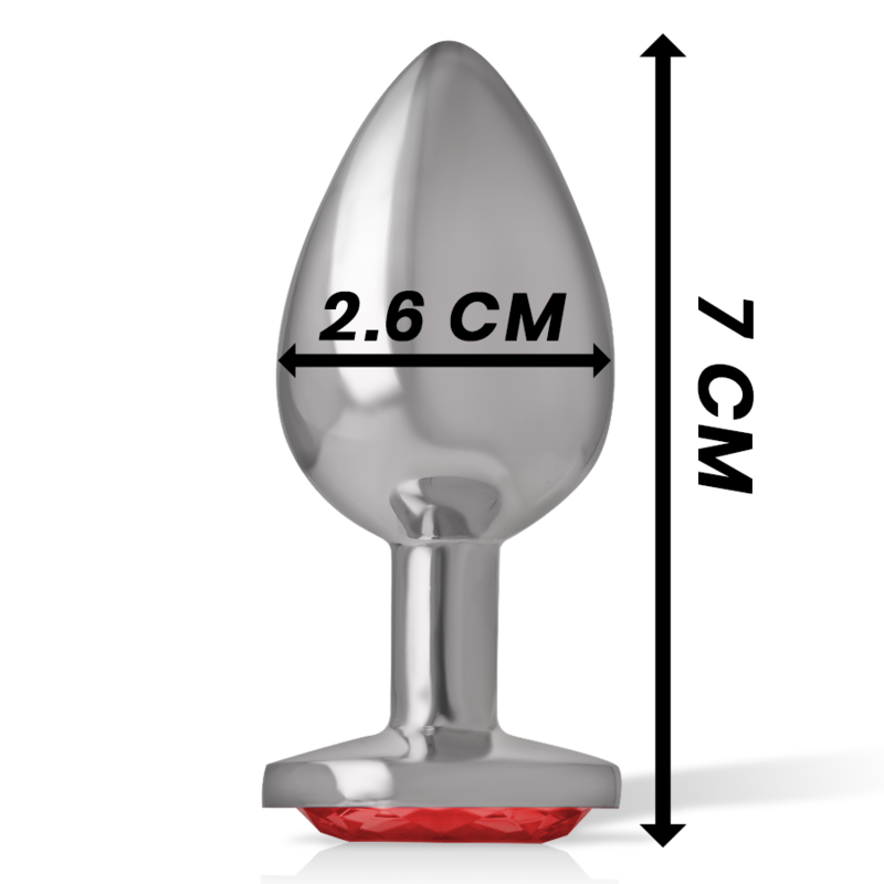 Plug anal en métal et cristal rouge taille S — INTENSE ANAL TOYS