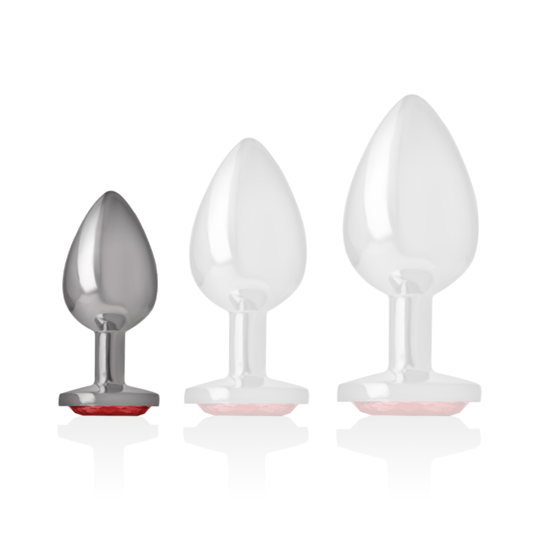Plug anal en métal et cristal rouge taille S — INTENSE ANAL TOYS