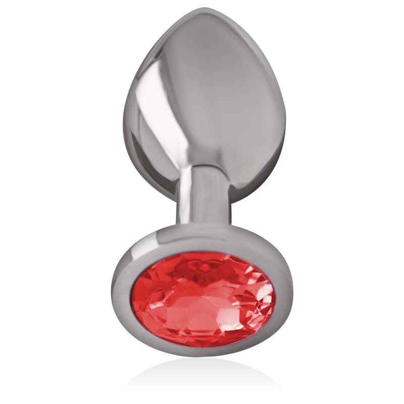 Plug anal en métal orné d'un cristal rouge taille M — INTENSE ANAL TOYS