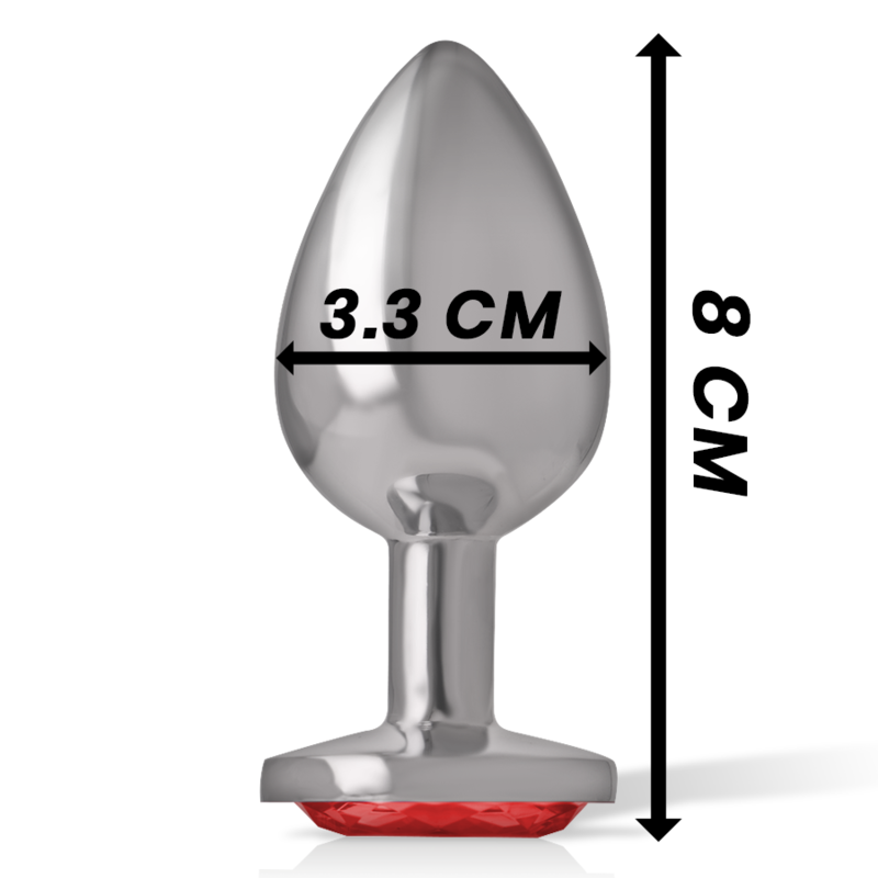 Plug anal en métal orné d'un cristal rouge taille M — INTENSE ANAL TOYS