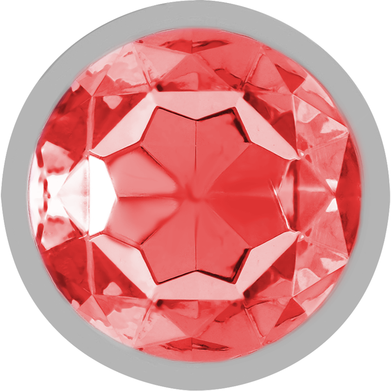 Plug anal en métal aluminium avec cristal rouge, taille L — INTENSE ANAL TOYS