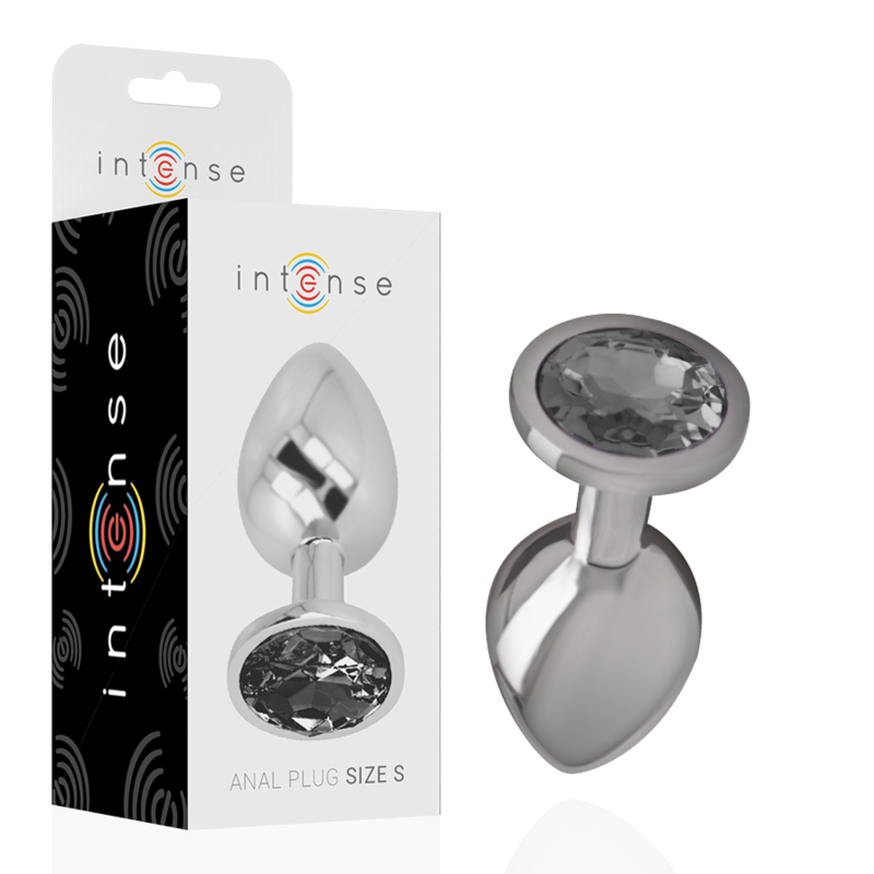 Plug anal en aluminium avec cristal noir — INTENSE ANAL TOYS