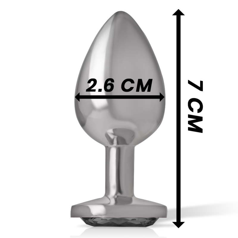 Plug anal en aluminium avec cristal noir — INTENSE ANAL TOYS