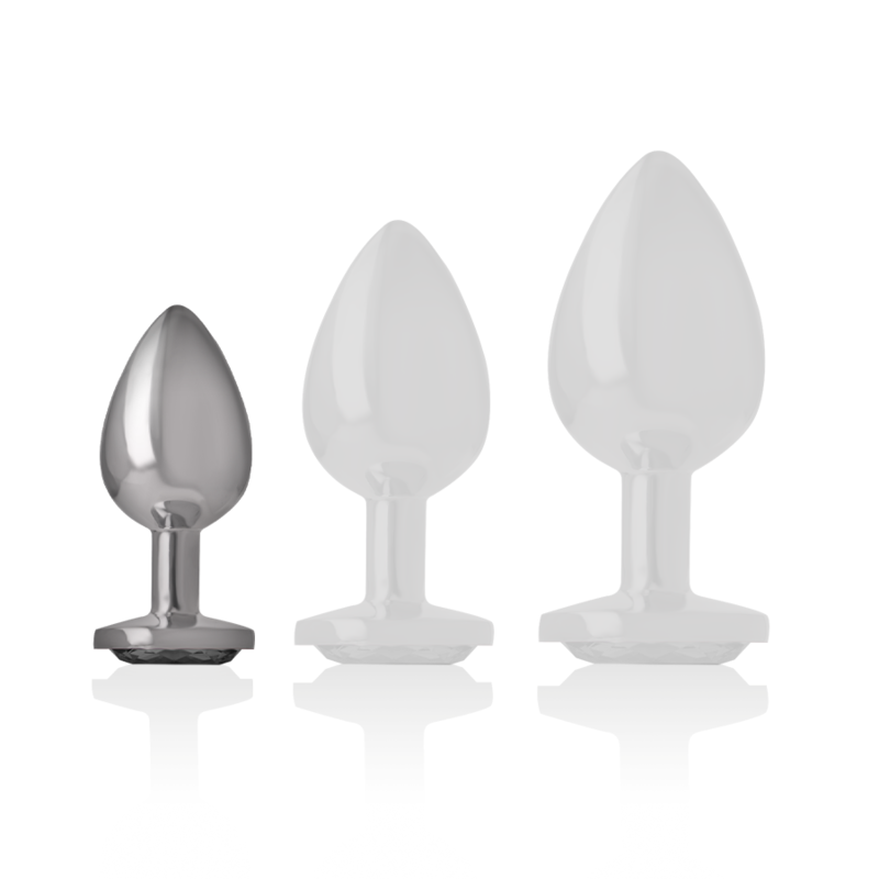 Plug anal en aluminium avec cristal noir — INTENSE ANAL TOYS