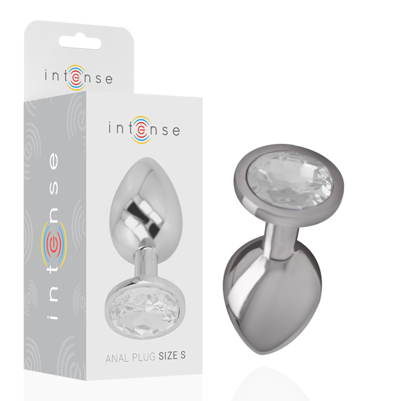 Plug anal en métal avec cristal argenté taille S — INTENSE ANAL TOYS