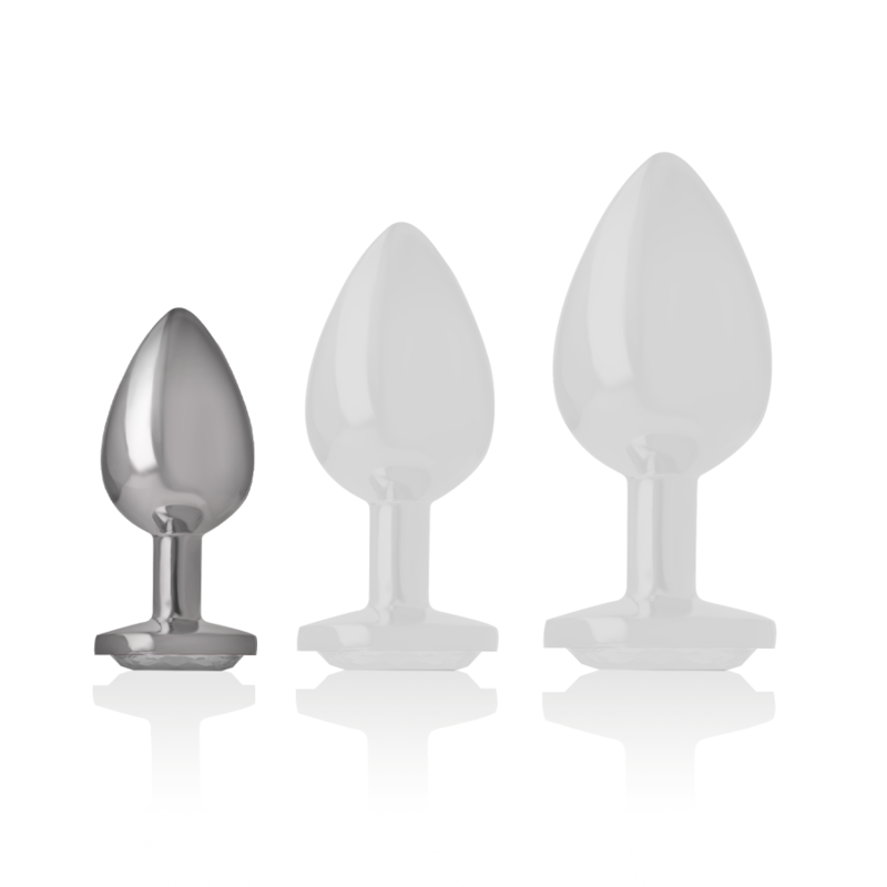 Plug anal en métal avec cristal argenté taille S — INTENSE ANAL TOYS