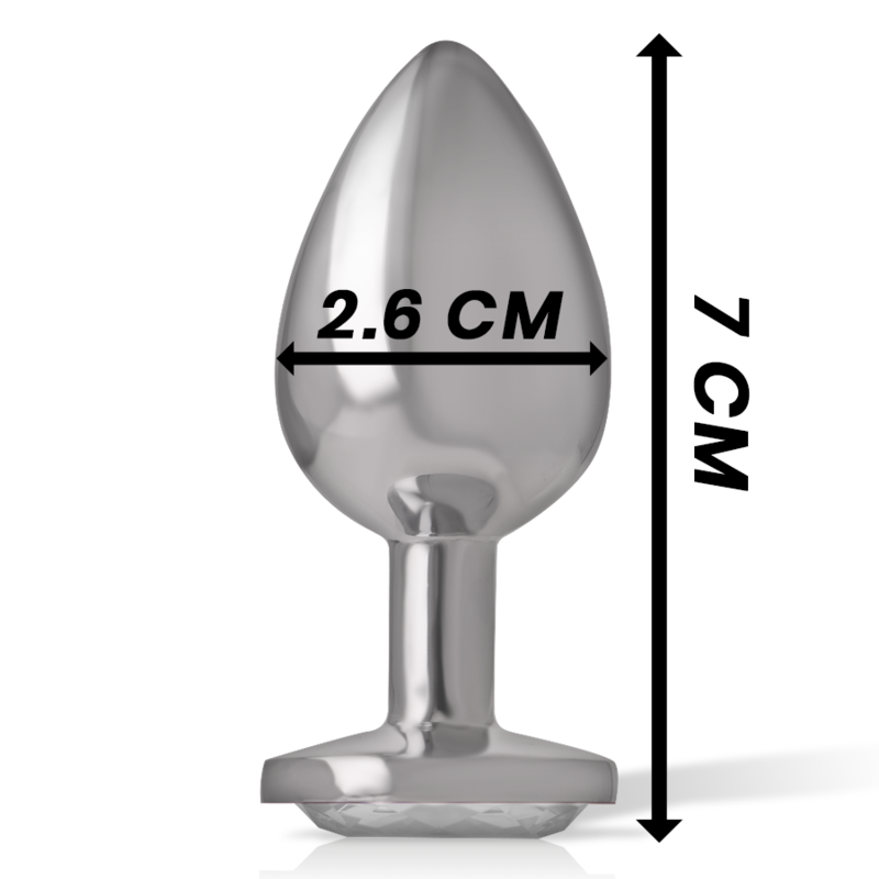 Plug anal en métal avec cristal argenté taille S — INTENSE ANAL TOYS