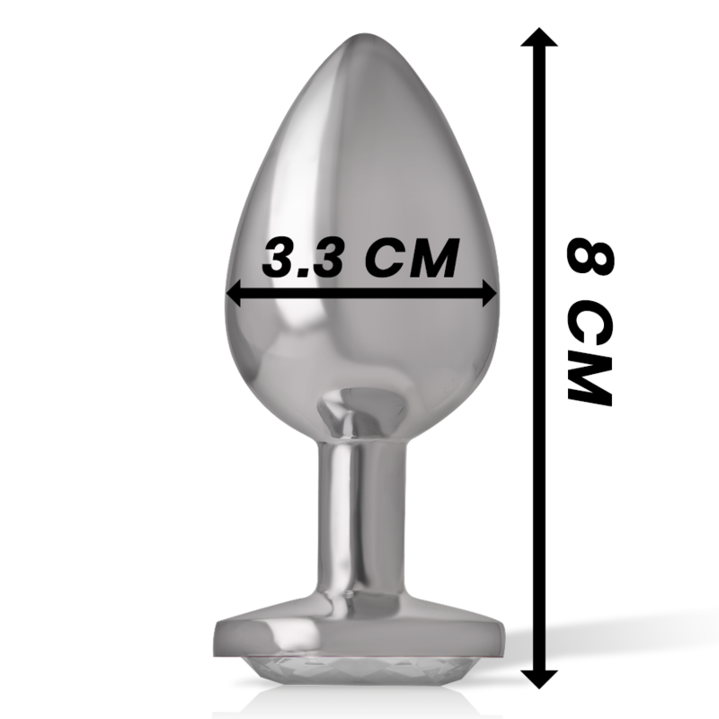 Plug anal en métal avec cristal argent taille M — INTENSE ANAL TOYS