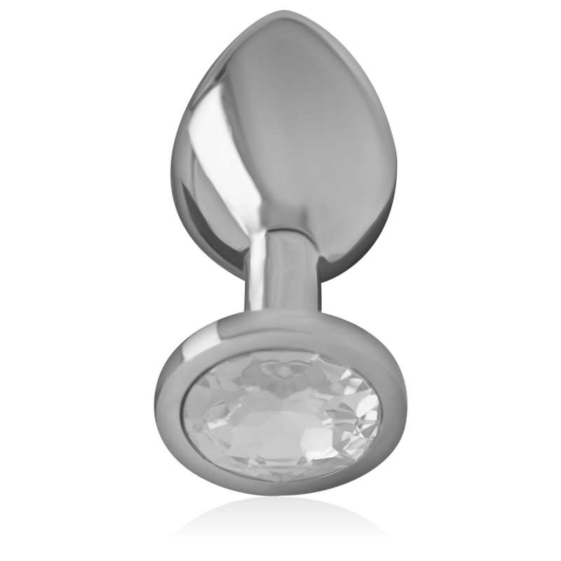 Plug anal en métal avec cristal argenté taille L — INTENSE ANAL TOYS