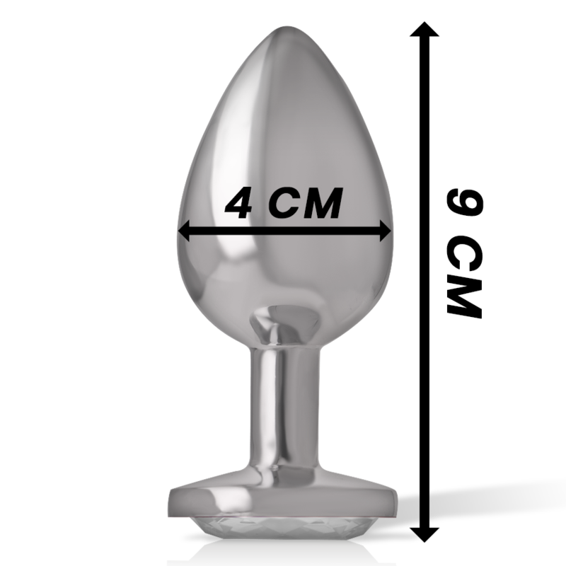 Plug anal en métal avec cristal argenté taille L — INTENSE ANAL TOYS