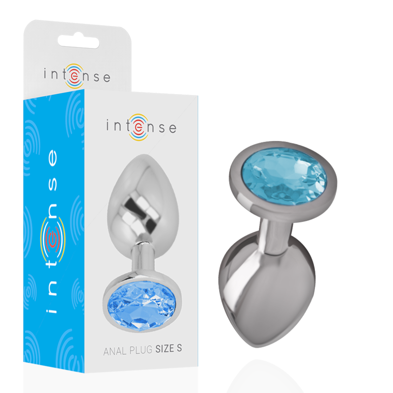 Plug anal en métal avec cristal bleu — INTENSE ANAL TOYS