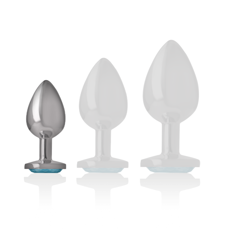 Plug anal en métal avec cristal bleu — INTENSE ANAL TOYS