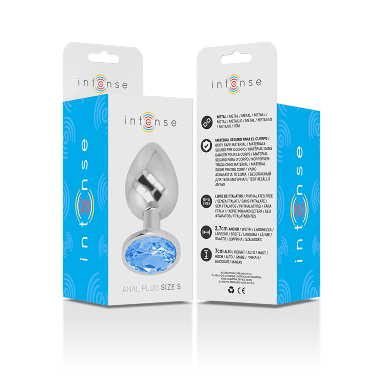 Plug anal en métal avec cristal bleu — INTENSE ANAL TOYS