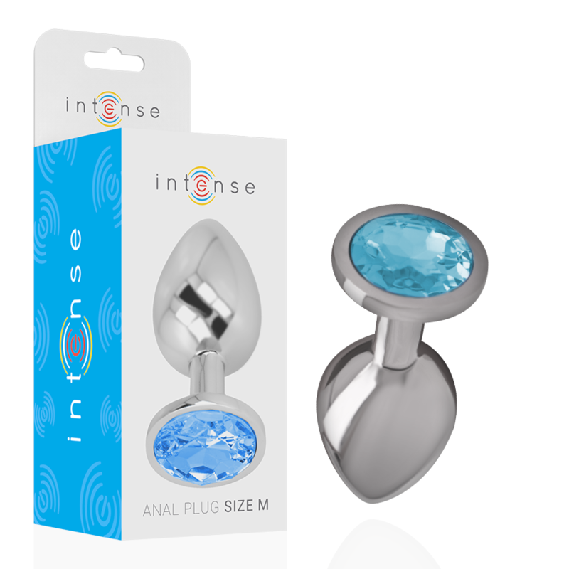 Plug anal en métal aluminium avec verre bleu — INTENSE ANAL TOYS