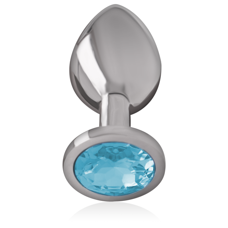 Plug anal en métal aluminium avec verre bleu — INTENSE ANAL TOYS