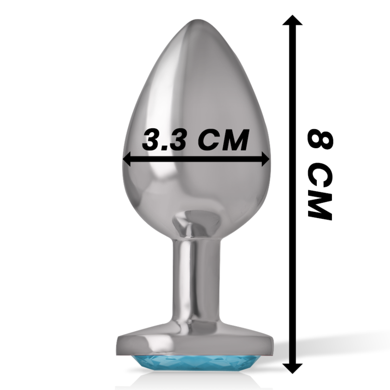 Plug anal en métal aluminium avec verre bleu — INTENSE ANAL TOYS