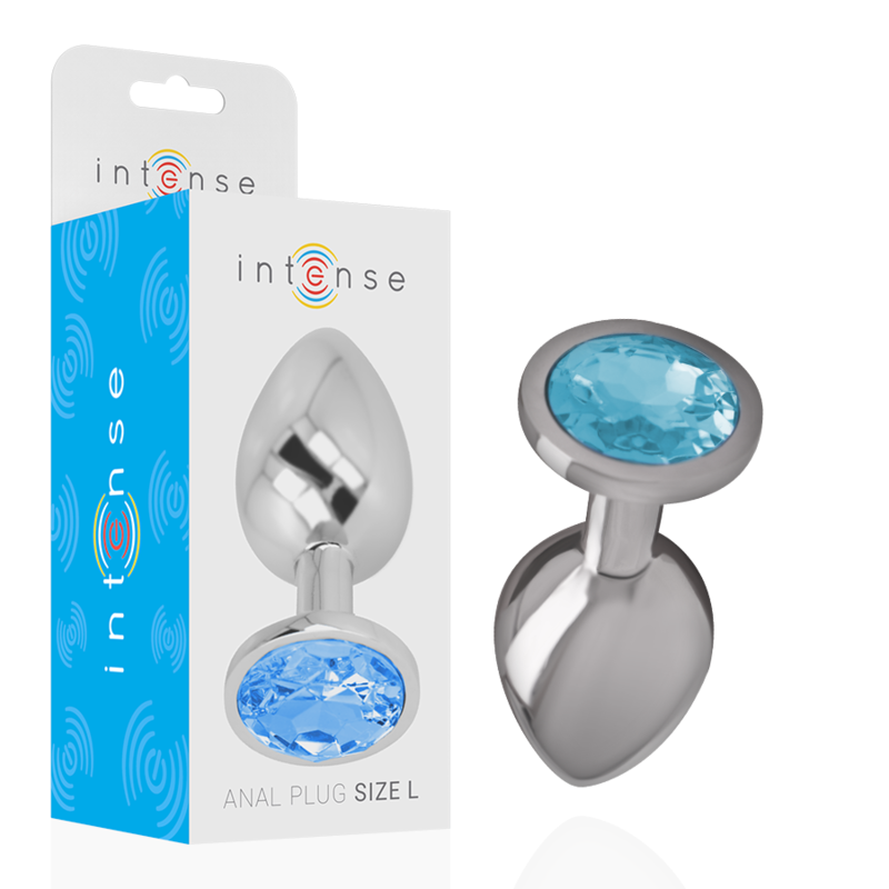 Plug anal métal avec cristal bleu — INTENSE ANAL TOYS