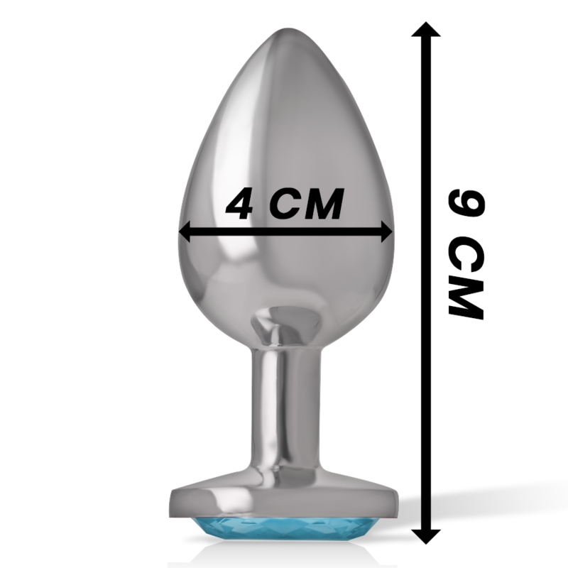 Plug anal métal avec cristal bleu — INTENSE ANAL TOYS