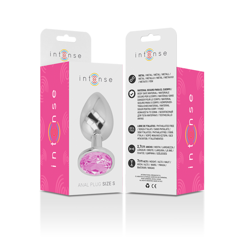 Plug anal en métal aluminium avec cristal — INTENSE ANAL TOYS