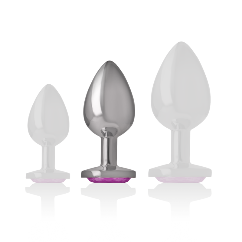 Plug anal en métal avec cristal rose taille M — INTENSE ANAL TOYS