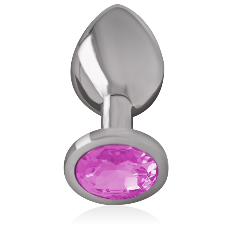 Plug anal métal avec cristal rose taille L — INTENSE ANAL TOYS