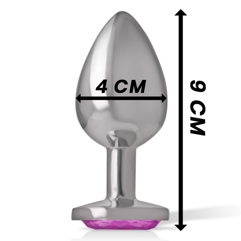 Plug anal métal avec cristal rose taille L — INTENSE ANAL TOYS