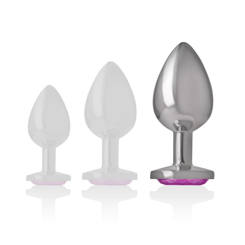 Plug anal métal avec cristal rose taille L — INTENSE ANAL TOYS