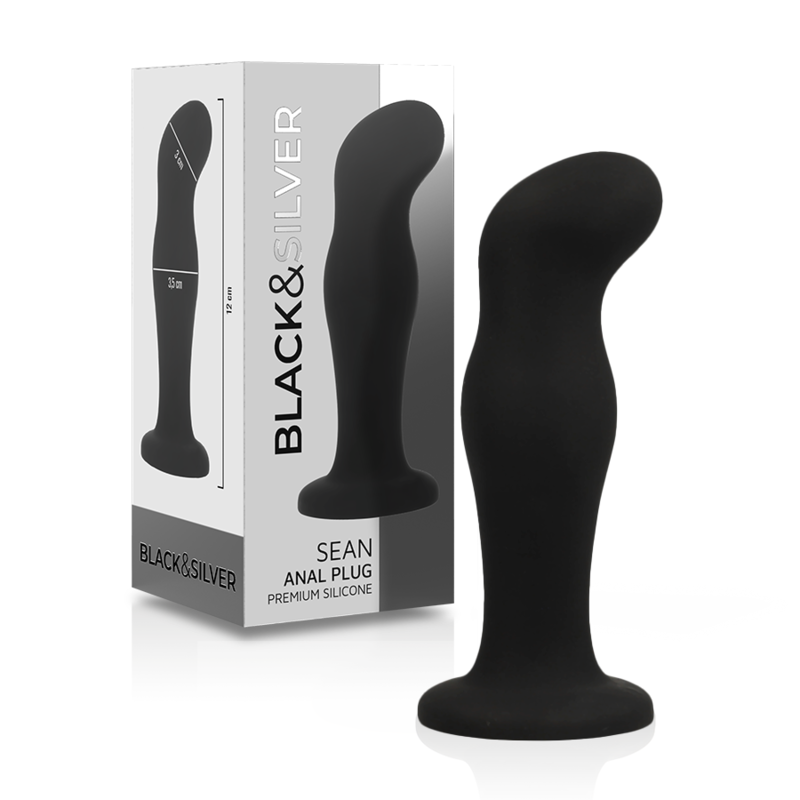 Stimulateur anal premium en silicone noir — BLACK&SILVER