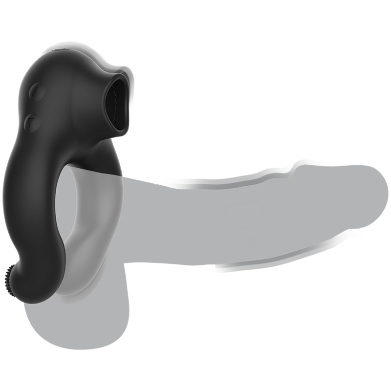 Anneau vibrant triple moteur rechargeable en silicone — BLACK&SILVER
