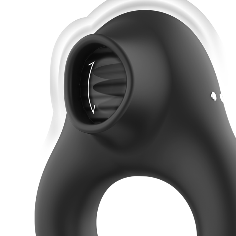 Anneau vibrant triple moteur rechargeable en silicone — BLACK&SILVER