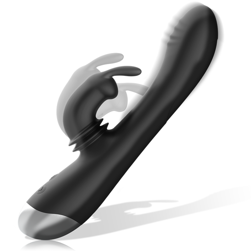 Stimulateur lapin rechargeable en silicone — BLACK&SILVER