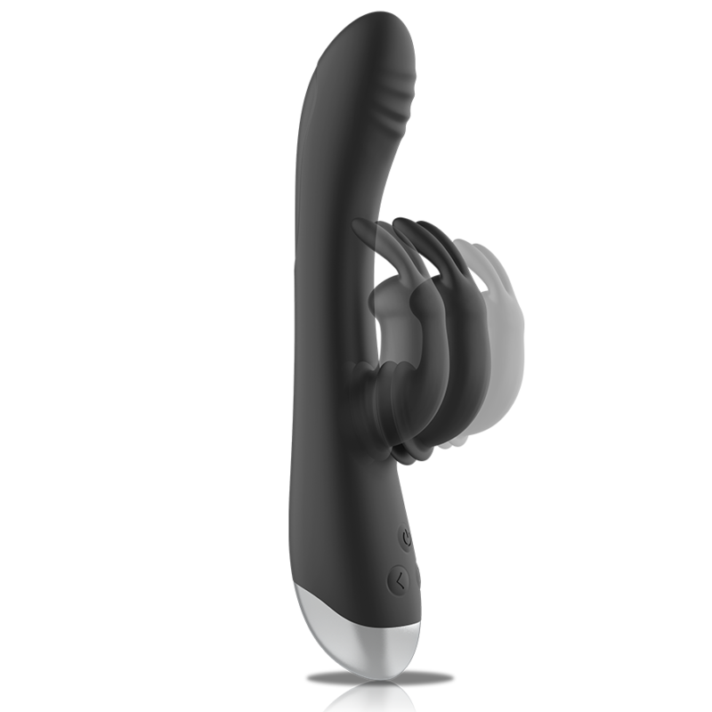 Stimulateur lapin rechargeable en silicone — BLACK&SILVER