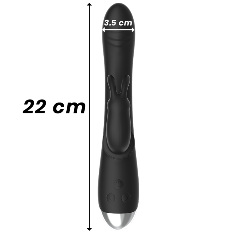 Stimulateur lapin rechargeable en silicone — BLACK&SILVER
