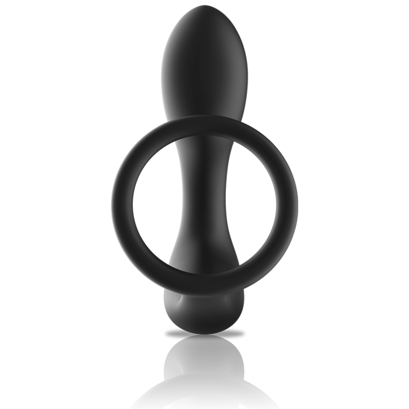Masseur anal télécommandé rechargeable en silicone noir — BLACK&SILVER
