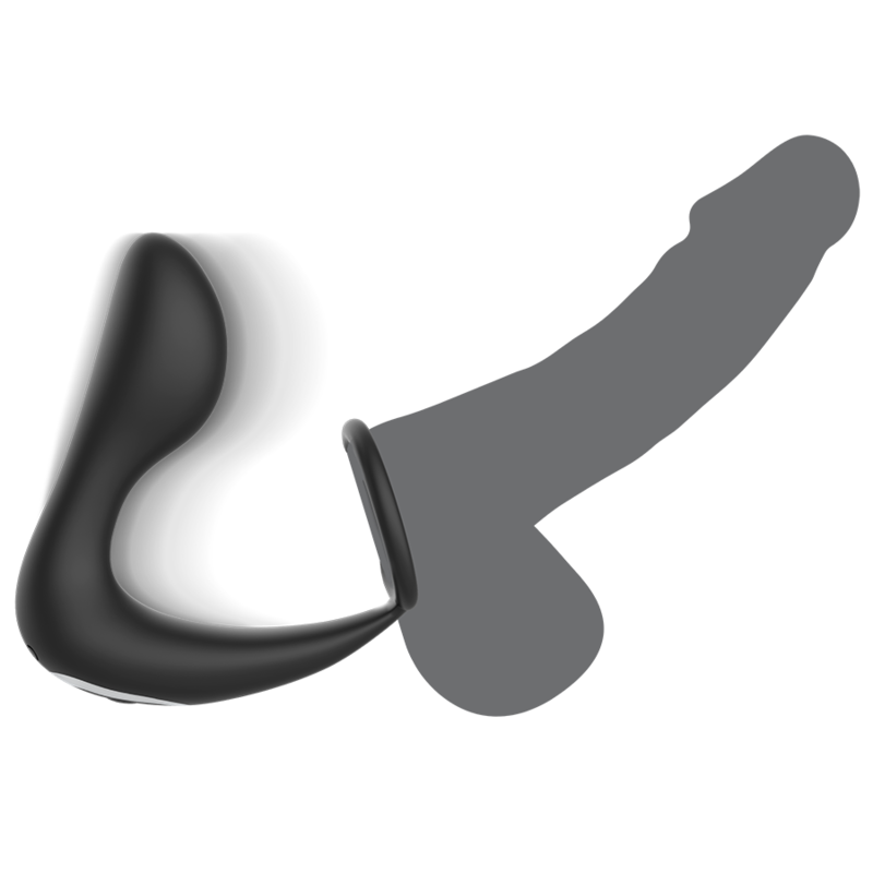 Masseur anal télécommandé rechargeable en silicone noir — BLACK&SILVER