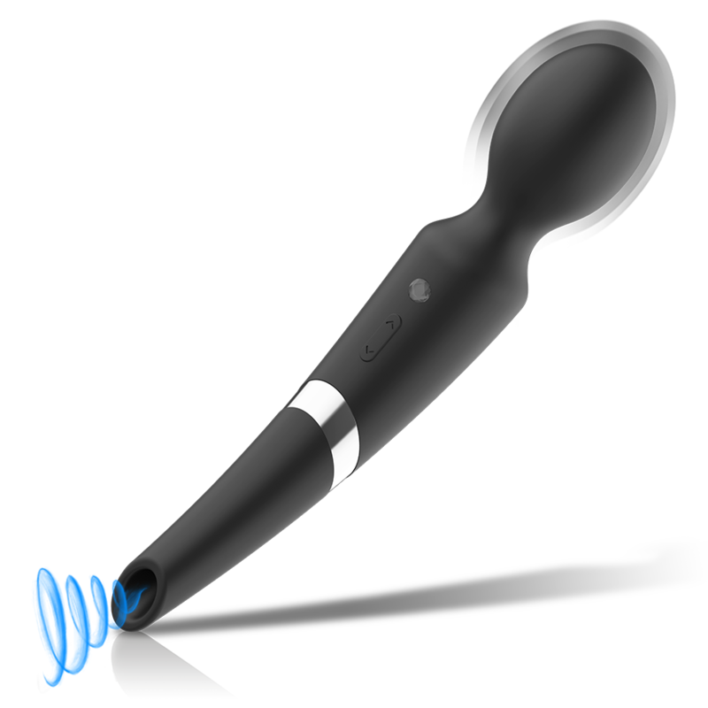Masuseur baguette ventouse 2-en-1 silicone — BLACK&SILVER