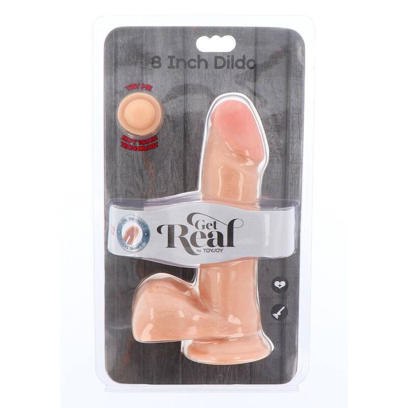 Gode double densité 18 cm avec bourses — GET REAL