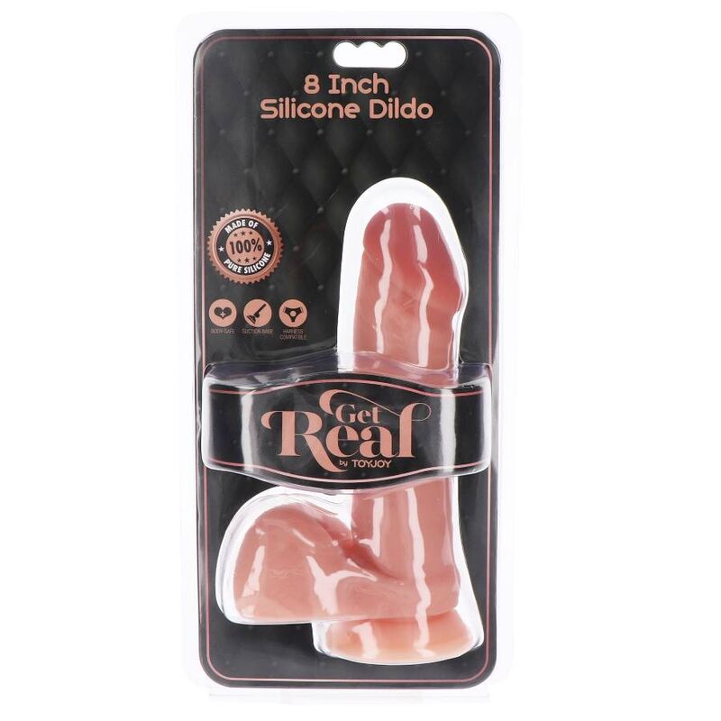 Godemichet réaliste en silicone 20,5 cm avec bourses — GET REAL