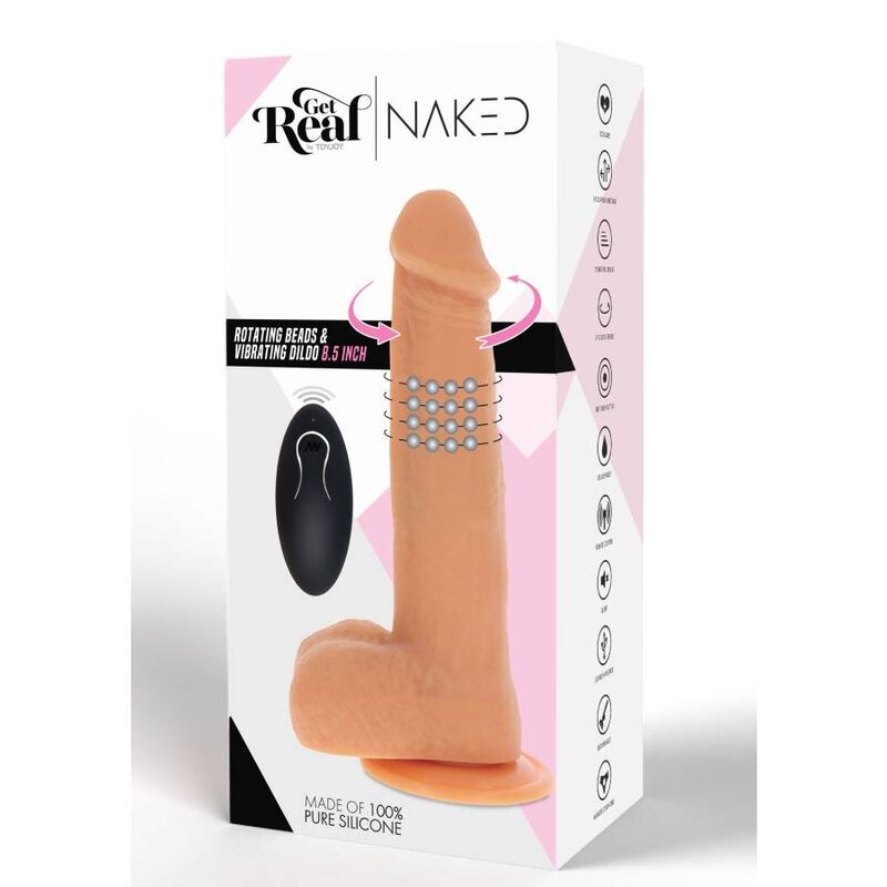 Peau de gode vibrant à billes rotatives — GET REAL