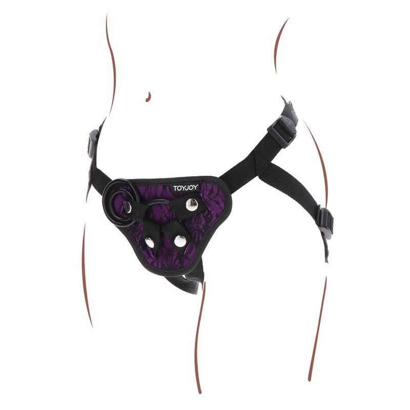 Harnais en dentelle strap-on violet — GET REAL