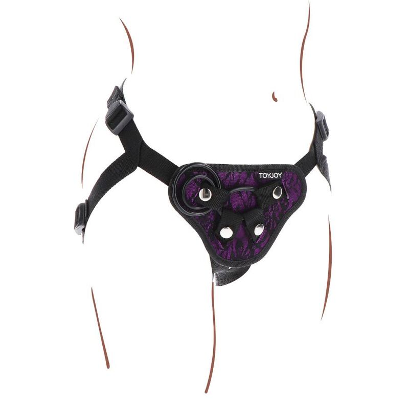 Harnais en dentelle strap-on violet — GET REAL