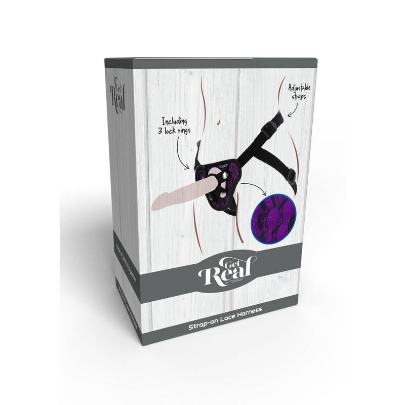 Harnais en dentelle strap-on violet — GET REAL