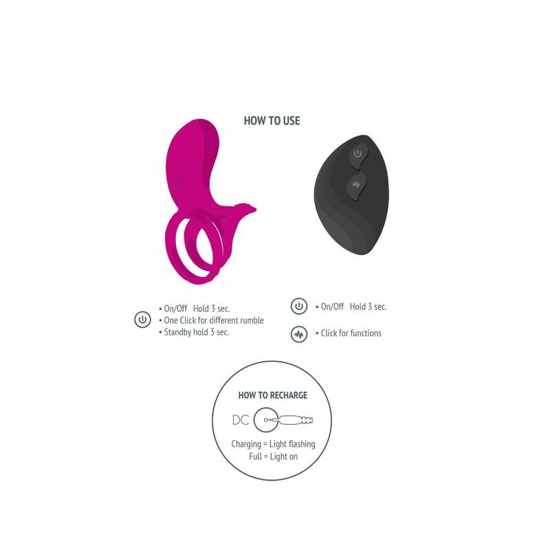 Bague de couple stimulante fuchsia — XOCOON